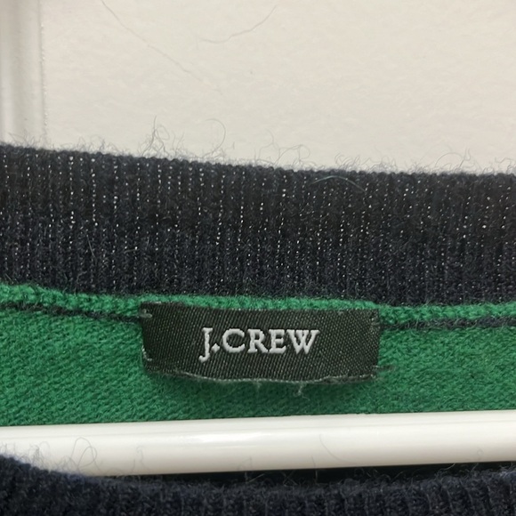 J. CREW Blue and Green Horizontal Striped Long Sleeve Sweater Dress - Picture 2 of 3